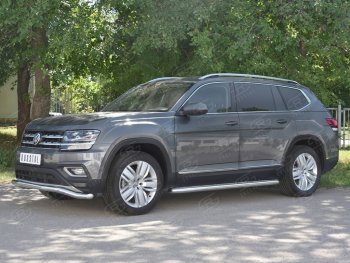 18 849 р. Защита переднего бампера (Ø63 мм волна, нержавейка) SLITKOFF  Volkswagen Teramont  CA1 (2016-2020) дорестайлинг  с доставкой в г. Пермь. Увеличить фотографию 2
