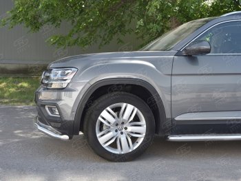 18 849 р. Защита переднего бампера (Ø63 мм волна, нержавейка) SLITKOFF  Volkswagen Teramont  CA1 (2016-2020) дорестайлинг  с доставкой в г. Пермь. Увеличить фотографию 3