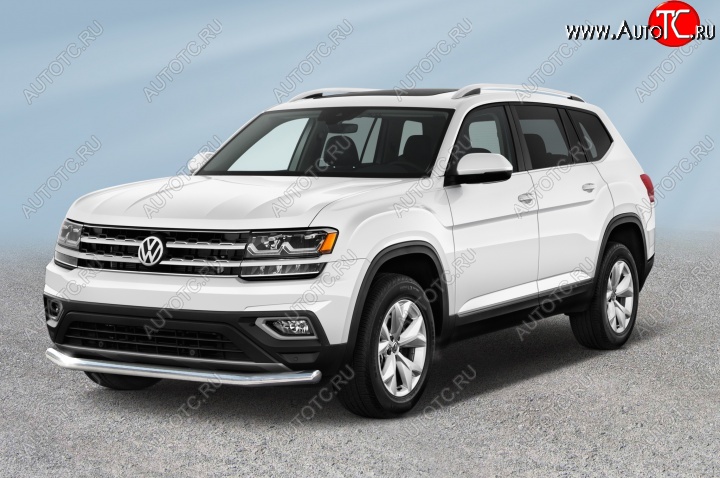 14 849 р. Защита переднего бампера Slitkoff (Ø 57 мм)  Volkswagen Teramont  CA1 (2016-2020) дорестайлинг (Нержавеющая сталь)  с доставкой в г. Пермь