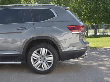 16 999 р. Защита заднего бампера (2 трубы Ø63 и 42 мм, нержавейка) SLITKOFF  Volkswagen Teramont  CA1 (2016-2020) дорестайлинг  с доставкой в г. Пермь. Увеличить фотографию 3