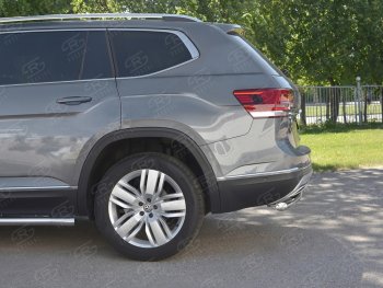15 249 р. Защита заднего бампера (Ø63 мм, нержавейка) SLITKOFF  Volkswagen Teramont  CA1 (2016-2020) дорестайлинг  с доставкой в г. Пермь. Увеличить фотографию 3