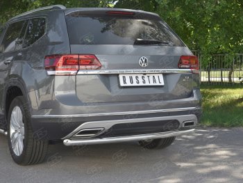15 249 р. Защита заднего бампера (Ø63 мм, нержавейка) SLITKOFF  Volkswagen Teramont  CA1 (2016-2020) дорестайлинг  с доставкой в г. Пермь. Увеличить фотографию 4