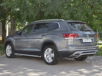 15 249 р. Защита заднего бампера (Ø42 мм волна, нержавейка) SLITKOFF  Volkswagen Teramont  CA1 (2016-2020) дорестайлинг  с доставкой в г. Пермь. Увеличить фотографию 2