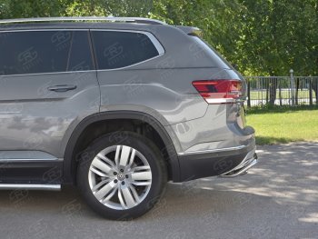 24 649 р. Защита заднего бампера (Ø42 мм, волна+зубы, нержавейка) SLITKOFF  Volkswagen Teramont  CA1 (2016-2020) дорестайлинг  с доставкой в г. Пермь. Увеличить фотографию 3