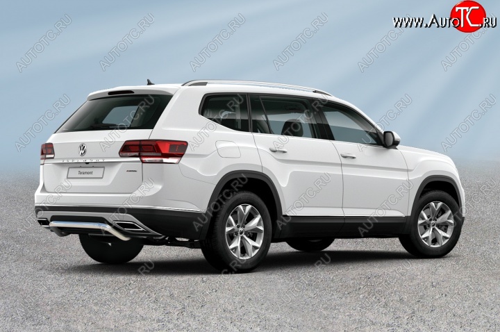 14 899 р. Защита заднего бампера Slitkoff (Ø 57 мм, скоба)  Volkswagen Teramont  CA1 (2016-2020) дорестайлинг (Нержавеющая сталь)  с доставкой в г. Пермь
