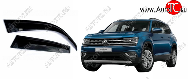 2 989 р. Дефлектора окон SIM Volkswagen Teramont CA1 дорестайлинг (2016-2020)  с доставкой в г. Пермь
