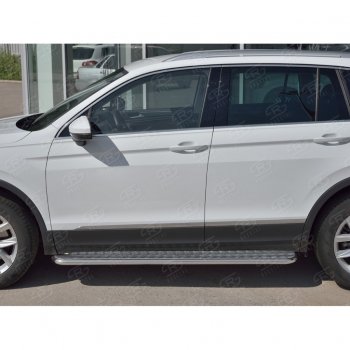 24 649 р. Пороги SLITKOFF труба d42 с листом (v1)  Volkswagen Tiguan  Mk2 (2016-2020) дорестайлинг  с доставкой в г. Пермь. Увеличить фотографию 2