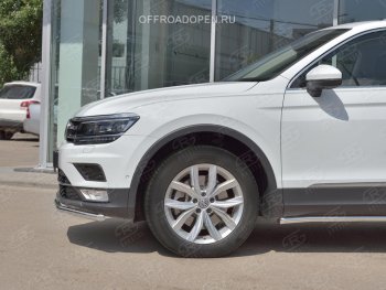 15 549 р. Защита переднего бампера (Ø42 мм, нержавейка, NOT OFF ROAD) SLITKOFF  Volkswagen Tiguan  Mk2 (2016-2020) дорестайлинг  с доставкой в г. Пермь. Увеличить фотографию 2