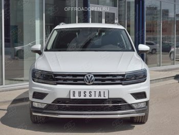 15 549 р. Защита переднего бампера (Ø42 мм, нержавейка, NOT OFF ROAD) SLITKOFF  Volkswagen Tiguan  Mk2 (2016-2020) дорестайлинг  с доставкой в г. Пермь. Увеличить фотографию 4