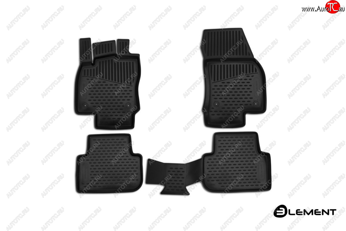 2 799 р. Комплект ковриков салона Element (полиуретан) 5 дверей Volkswagen Tiguan Mk2 рестайлинг (2020-2022) (Черные)  с доставкой в г. Пермь