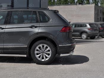 16 349 р. Защита заднего бампера (Ø63 мм, нержавейка, NOT R-LINE) SLITKOFF  Volkswagen Tiguan  Mk2 (2020-2022) рестайлинг  с доставкой в г. Пермь. Увеличить фотографию 3