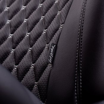 13 949 р. Чехлы для сидений Lord Autofashion Байрон (комплектация со столом, экокожа, 60/40, 3 Г-образных подголовника)  Volkswagen Tiguan  NF (2006-2017) дорестайлинг, рестайлинг (Черный, вставка черная, строчка серая)  с доставкой в г. Пермь. Увеличить фотографию 2