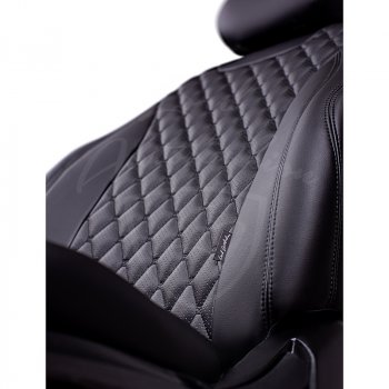 13 949 р. Чехлы для сидений Lord Autofashion Байрон (комплектация со столом, экокожа, 60/40, 3 Г-образных подголовника)  Volkswagen Tiguan  NF (2006-2017) дорестайлинг, рестайлинг (Черный, вставка черная, строчка черная)  с доставкой в г. Пермь. Увеличить фотографию 2