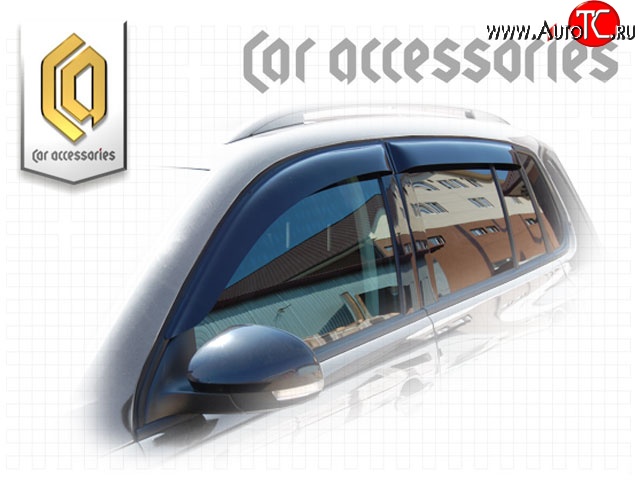 2 079 р. Комплект дефлекторов окон CA Plastic Volkswagen Tiguan NF дорестайлинг (2006-2011) (Classic полупрозрачный, Без хром.молдинга)  с доставкой в г. Пермь