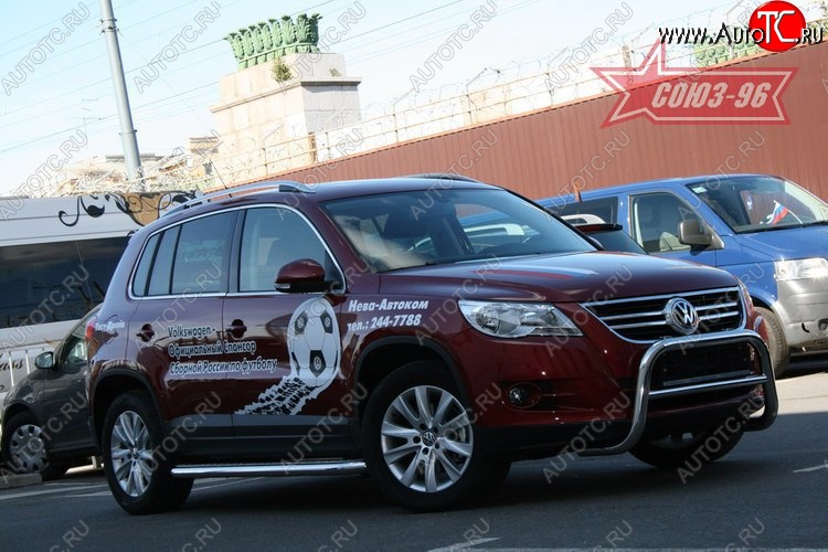 13 229 р. Защита переднего бампера Souz-96 (d60) Volkswagen Tiguan NF дорестайлинг (2006-2011)  с доставкой в г. Пермь