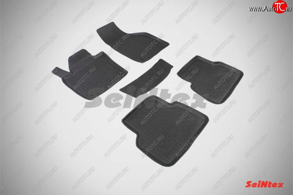 3 199 р. Износостойкие резиновые коврики в салон с высоким бортом Seintex Volkswagen Tiguan NF дорестайлинг (2006-2011)  с доставкой в г. Пермь