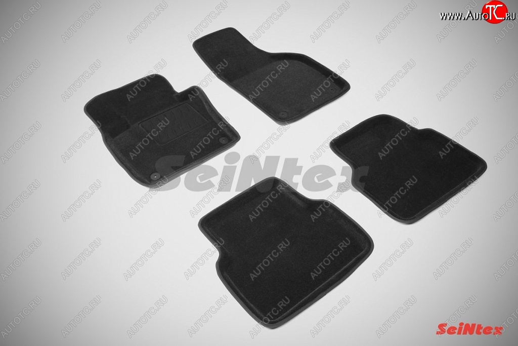 5 899 р. Износостойкие коврики в салон SeiNtex Premium 3D 4 шт. (ворсовые, черные) Volkswagen Tiguan NF рестайлинг (2011-2017)  с доставкой в г. Пермь