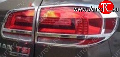 4 749 р. Накладки на фонари (рестайлинг) СТ v2 Volkswagen Tiguan NF рестайлинг (2011-2017) (Неокрашенные)  с доставкой в г. Пермь