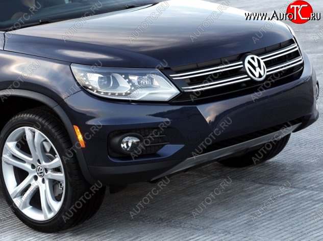 9 199 р. Накладка на передний бампер CT v2 Volkswagen Tiguan NF рестайлинг (2011-2017) (Неокрашенная)  с доставкой в г. Пермь