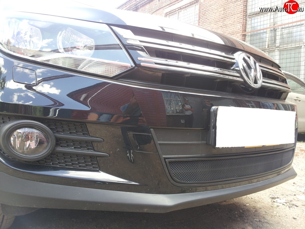 2 099 р. Сетка на бампер Sport&Style Russtal (черная) Volkswagen Tiguan NF рестайлинг (2011-2017)  с доставкой в г. Пермь