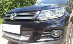 1 539 р. Сетка на бампер Sport&Style Russtal (хром) Volkswagen Tiguan NF рестайлинг (2011-2017)  с доставкой в г. Пермь. Увеличить фотографию 3