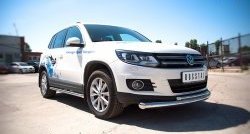 15 999 р. Защита переднего бампера (2 трубыØ76 и 42 мм, нержавейка) SLITKOFF Volkswagen Tiguan NF рестайлинг (2011-2017)  с доставкой в г. Пермь. Увеличить фотографию 3