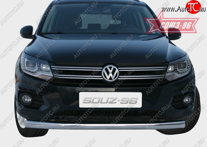 16 064 р. Защита переднего бампера одинарная Souz-96 (d76) Volkswagen Tiguan NF рестайлинг (2011-2017)  с доставкой в г. Пермь