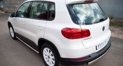 16 649 р. Защита порогов для ног из овальной трубы диаметром 75x42 мм (Track & Field) Russtal Volkswagen Tiguan NF рестайлинг (2011-2017)  с доставкой в г. Пермь. Увеличить фотографию 2