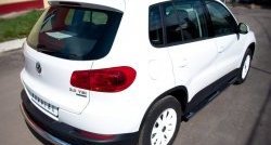 83 999 р. Защита порогов с пластиковыми вставками для ног из круглой трубы диаметром 76 мм (Track & Field) Russtal Volkswagen Tiguan NF рестайлинг (2011-2017) (Защита порогов с со скосами на торцах (вариант 1))  с доставкой в г. Пермь. Увеличить фотографию 8
