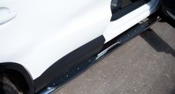83 999 р. Защита порогов с пластиковыми вставками для ног из круглой трубы диаметром 76 мм (Track & Field) Russtal Volkswagen Tiguan NF рестайлинг (2011-2017) (Защита порогов с со скосами на торцах (вариант 1))  с доставкой в г. Пермь. Увеличить фотографию 10