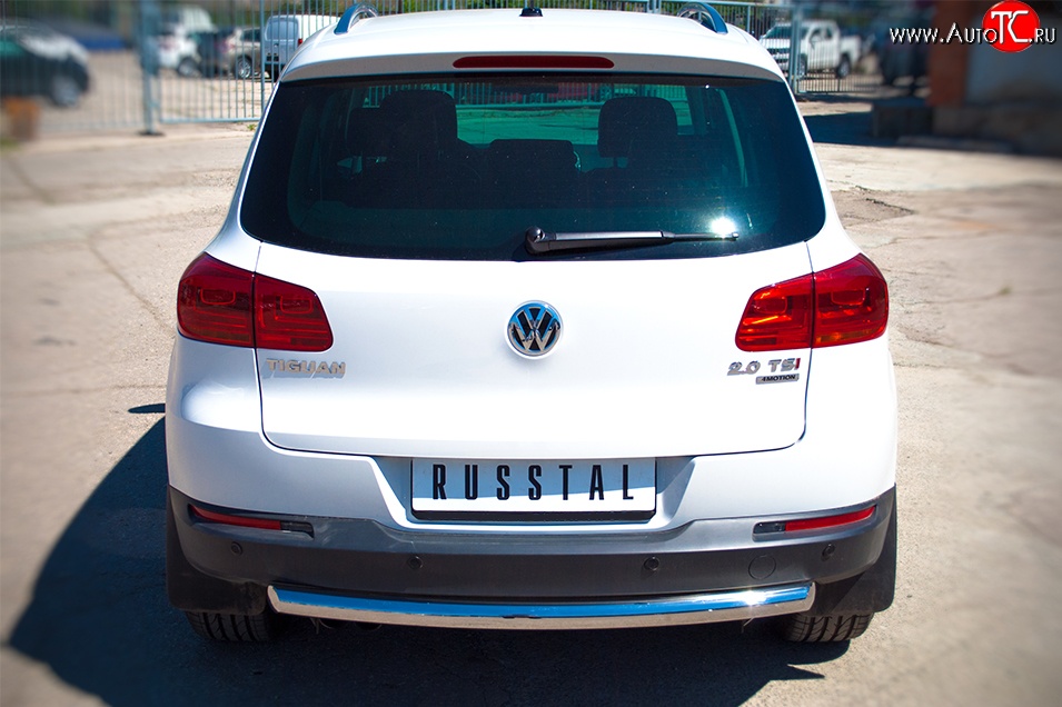 16 699 р. Одинарная защита заднего бампера из трубы диаметром 63 мм (Sport & Style) SLITKOFF Volkswagen Tiguan NF рестайлинг (2011-2017)  с доставкой в г. Пермь
