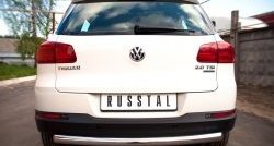 16 699 р. Одинарная защита заднего бампера из трубы диаметром 63 мм (Track & Field) SLITKOFF Volkswagen Tiguan NF рестайлинг (2011-2017)  с доставкой в г. Пермь. Увеличить фотографию 4