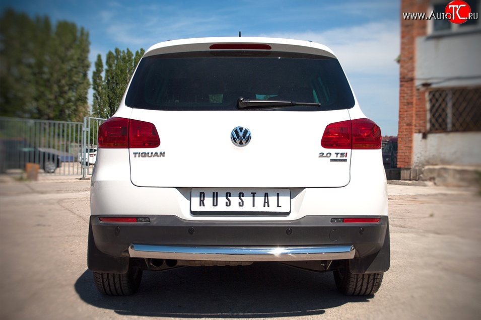 16 999 р. Одинарная защита заднего бампера из трубы диаметром 76 мм (Sport & Style) SLITKOFF Volkswagen Tiguan NF рестайлинг (2011-2017)  с доставкой в г. Пермь