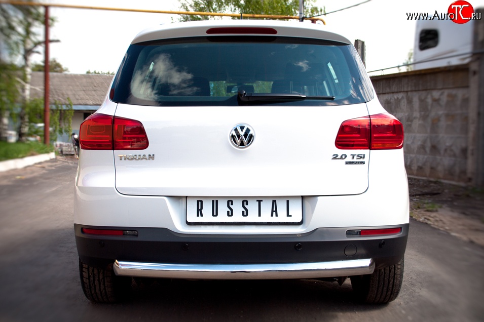 16 999 р. Защита заднего бампера (Ø76 мм, нержавейка,Track & Field) SLITKOFF  Volkswagen Tiguan  NF (2011-2017) рестайлинг  с доставкой в г. Пермь
