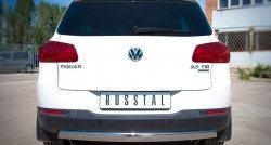 11 599 р. Защита заднего бампера (Ø75х42 мм, нержавейка, Sport& Style) Russtal Volkswagen Tiguan NF рестайлинг (2011-2017)  с доставкой в г. Пермь. Увеличить фотографию 2