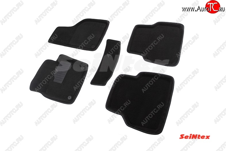 5 899 р. Комплект 3D ковриков в салон Seintex Volkswagen Tiguan NF рестайлинг (2011-2017) (Чёрный)  с доставкой в г. Пермь