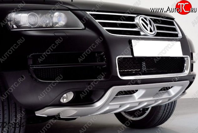 8 349 р. Накладка на передний бампер King Kong v2 Volkswagen Touareg GP рестайлинг (2006-2010) (Неокрашенная)  с доставкой в г. Пермь
