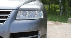 899 р. Реснички на фары RA  Volkswagen Touareg  GP (2002-2007) дорестайлинг (Неокрашенные)  с доставкой в г. Пермь. Увеличить фотографию 7