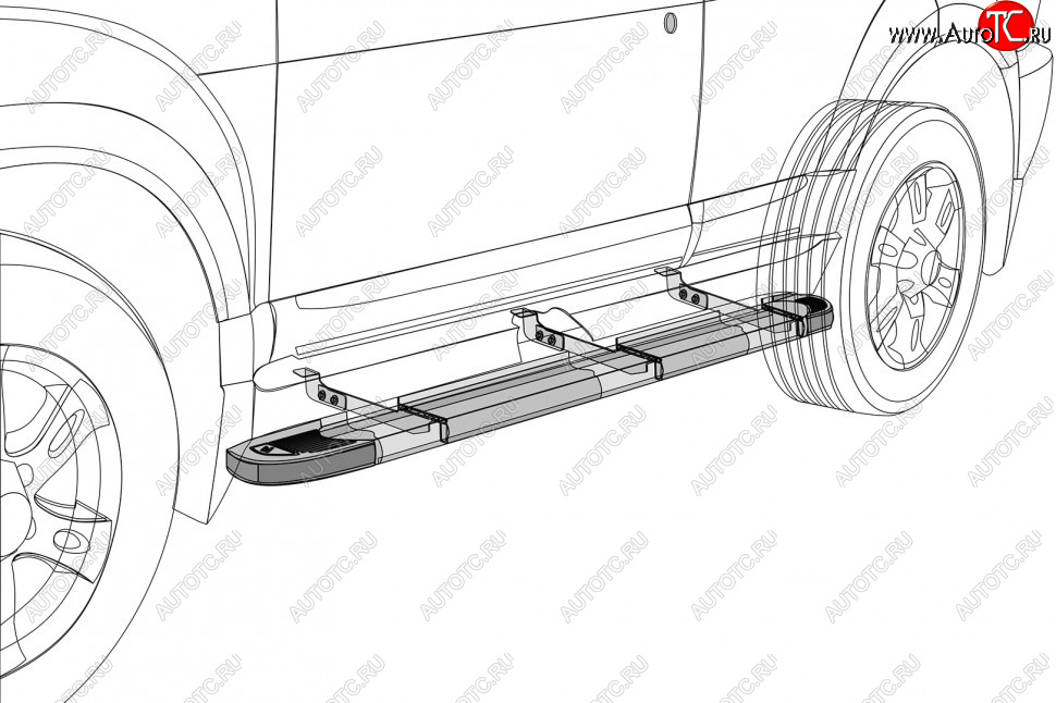 17 749 р. Порожки для ног на Slitkoff Premium  Volkswagen Touareg  GP (2002-2010) дорестайлинг, рестайлинг (Silver)  с доставкой в г. Пермь