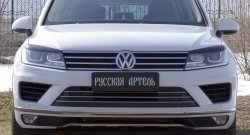 799 р. Реснички на фары RA Volkswagen Touareg NF рестайлинг (2014-2018) (Неокрашенные)  с доставкой в г. Пермь. Увеличить фотографию 3