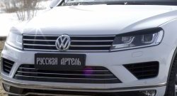 799 р. Реснички на фары RA Volkswagen Touareg NF рестайлинг (2014-2018) (Неокрашенные)  с доставкой в г. Пермь. Увеличить фотографию 4