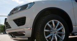 19 999 р. Защита переднего бампера (2 трубыØ75х42 мм, нержавейка) Russtal Volkswagen Touareg NF рестайлинг (2014-2018)  с доставкой в г. Пермь. Увеличить фотографию 3