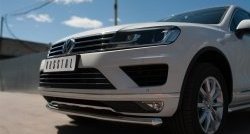 19 299 р. Одинарная защита переднего бампера диаметром 63 мм SLITKOFF Volkswagen Touareg NF рестайлинг (2014-2018)  с доставкой в г. Пермь. Увеличить фотографию 2
