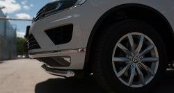 19 299 р. Одинарная защита переднего бампера диаметром 63 мм SLITKOFF Volkswagen Touareg NF рестайлинг (2014-2018)  с доставкой в г. Пермь. Увеличить фотографию 3