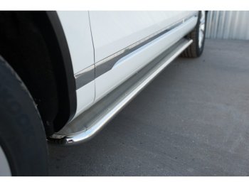 38 999 р. Широкая защита порогов с трубой d42 мм SLITKOFF v3 Volkswagen Touareg NF рестайлинг (2014-2018)  с доставкой в г. Пермь. Увеличить фотографию 2