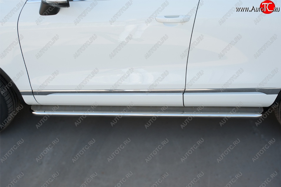 38 999 р. Широкая защита порогов с трубой d42 мм SLITKOFF v3 Volkswagen Touareg NF рестайлинг (2014-2018)  с доставкой в г. Пермь