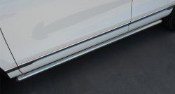17 799 р. Защита порогов из круглой трубы диаметром 63 мм Russtal Volkswagen Touareg NF рестайлинг (2014-2018)  с доставкой в г. Пермь. Увеличить фотографию 5
