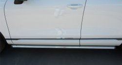 17 799 р. Защита порогов из круглой трубы диаметром 63 мм Russtal Volkswagen Touareg NF рестайлинг (2014-2018)  с доставкой в г. Пермь. Увеличить фотографию 6