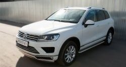 84 999 р. Широкая защита порогов Russtal Volkswagen Touareg NF рестайлинг (2014-2018) (Поверхность листа (вариант 1))  с доставкой в г. Пермь. Увеличить фотографию 8