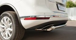 18 299 р. Одинарная защита заднего бампера диаметром 63 мм SLITKOFF Volkswagen Touareg NF рестайлинг (2014-2018)  с доставкой в г. Пермь. Увеличить фотографию 3